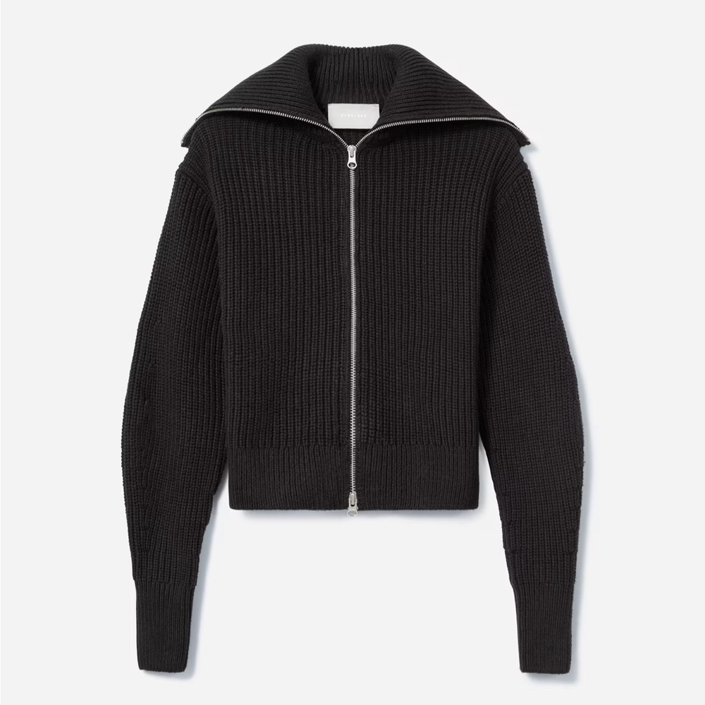 Everlane | Chunky Zip Cardigan Black S
